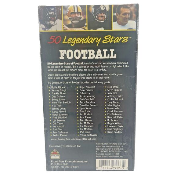 Brand New 50 Legendary Stars: Football (VHS, 2001) NFL Sealed - Picture 4 of 6
